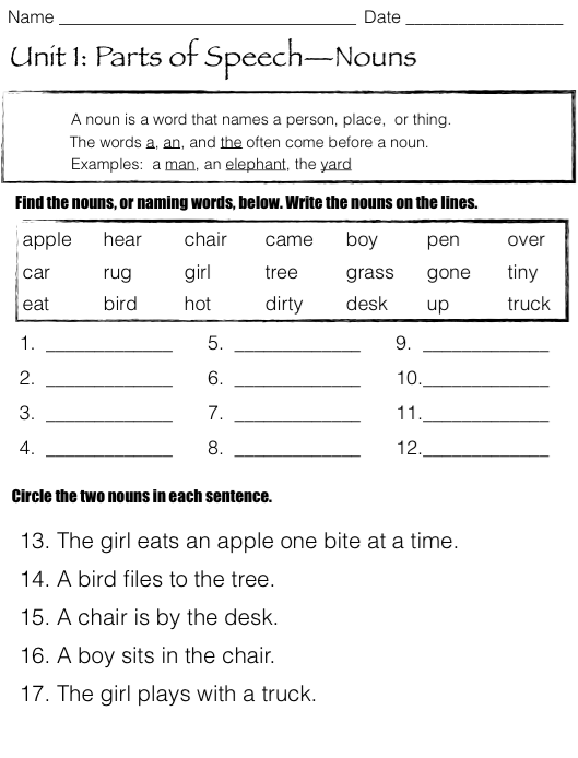 Early Grades Grammar Workbook