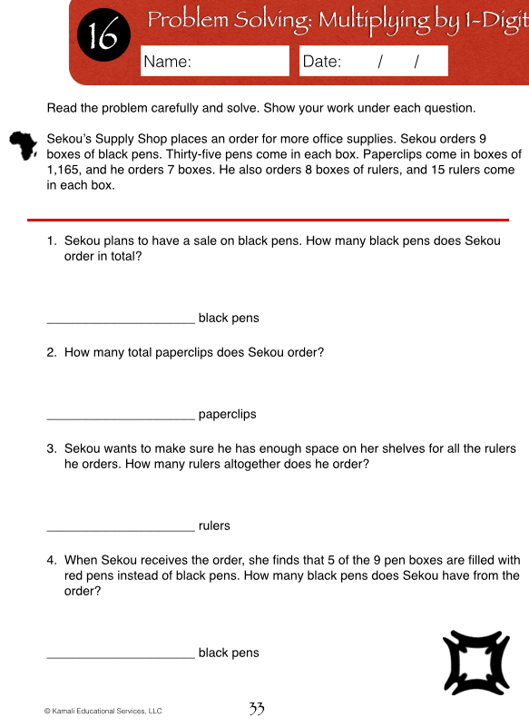 Advanced Multiplication Workbook (pdf) – Kamali Academy Store