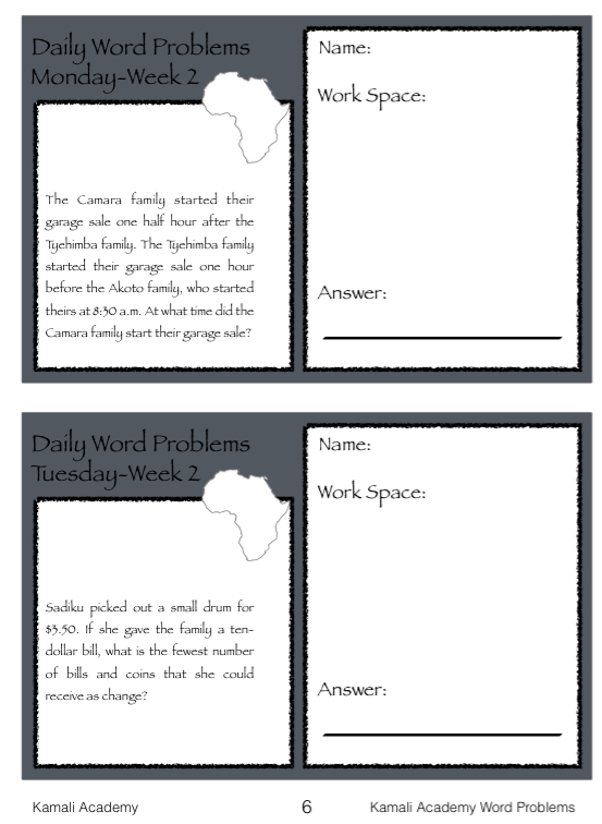 Word Problems Workbook (pdf)