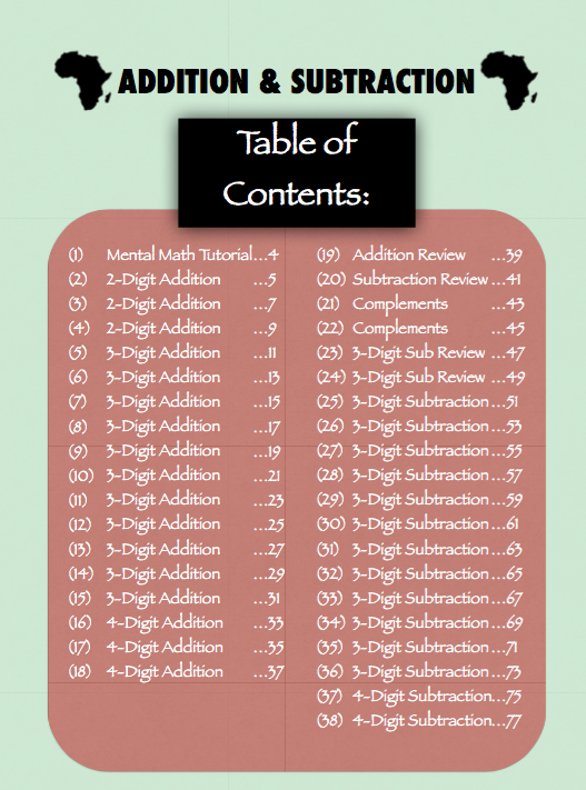 Kamali Academy Addition and Subtraction Workbook (pdf)
